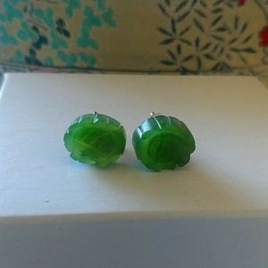 Jade stud earrings